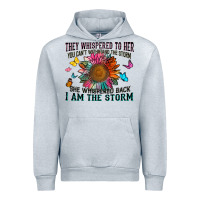 Heather Grey they whispered to her you can't withstand the stor Urban Hoodie - Zillion Design Studio
