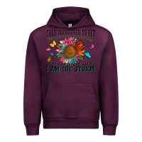 Mauve Wine they whispered to her you can't withstand the stor Urban Hoodie - Zillion Design Studio