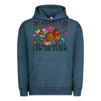 Pigment Midnight Navy they whispered to her you can't withstand the stor Urban Hoodie - Zillion Design Studio