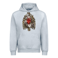 Heather Grey Skeleton Rib Cage Heart Urban Hoodie - RanaPortraitStore