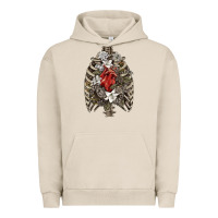 Pigment French Oak Skeleton Rib Cage Heart Urban Hoodie - RanaPortraitStore