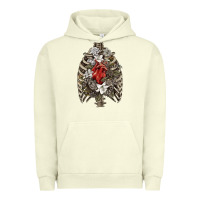 Pigment Pistachio Skeleton Rib Cage Heart Urban Hoodie - RanaPortraitStore