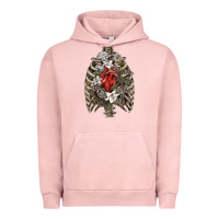 Pigment Salmon Skeleton Rib Cage Heart Urban Hoodie - RanaPortraitStore