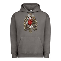 Pigment Tornado Skeleton Rib Cage Heart Urban Hoodie - RanaPortraitStore
