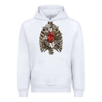 White Skeleton Rib Cage Heart Urban Hoodie - RanaPortraitStore