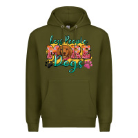 Army Green less people more dogs Premium Hoodie - Zillion Design Studio