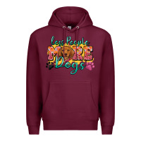 Burgundy less people more dogs Premium Hoodie - Zillion Design Studio