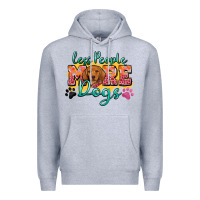 Heather Grey less people more dogs Premium Hoodie - Zillion Design Studio