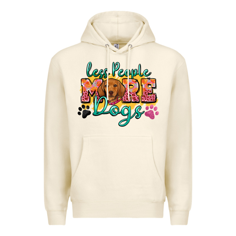 Less People More Dogs Premium Hoodie by Zillion Design Studio | Teevron