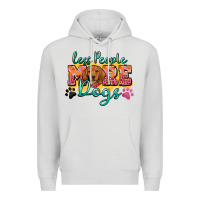 Dove Grey less people more dogs Premium Hoodie - Zillion Design Studio