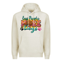 Oatmeal Heather less people more dogs Premium Hoodie - Zillion Design Studio