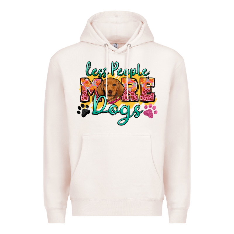 Less People More Dogs Premium Hoodie by Zillion Design Studio | Teevron
