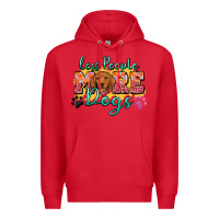 Red less people more dogs Premium Hoodie - Zillion Design Studio