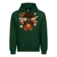 Forest Green baseball afro messy bun Urban Hoodie - texasbilliewilder