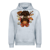 Heather Grey baseball afro messy bun Urban Hoodie - texasbilliewilder