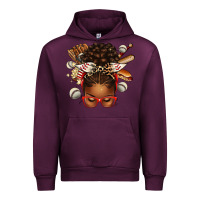 Mauve Wine baseball afro messy bun Urban Hoodie - texasbilliewilder