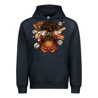 Navy baseball afro messy bun Urban Hoodie - texasbilliewilder