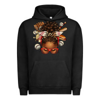 Pigment Black baseball afro messy bun Urban Hoodie - texasbilliewilder
