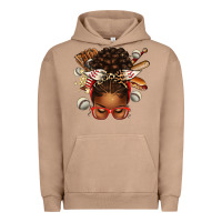 Pigment Burro baseball afro messy bun Urban Hoodie - texasbilliewilder