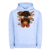 Pigment Grape Ice baseball afro messy bun Urban Hoodie - texasbilliewilder