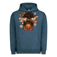 Pigment Midnight Navy baseball afro messy bun Urban Hoodie - texasbilliewilder