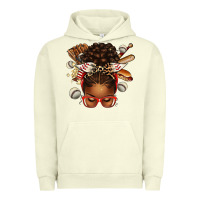 Pigment Pistachio baseball afro messy bun Urban Hoodie - texasbilliewilder