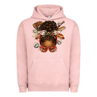 Pigment Salmon baseball afro messy bun Urban Hoodie - texasbilliewilder