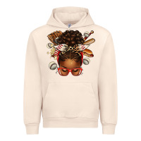 Sandshell baseball afro messy bun Urban Hoodie - texasbilliewilder