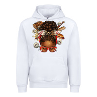 White baseball afro messy bun Urban Hoodie - texasbilliewilder
