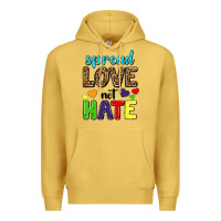 Antique Gold spread love not hate Premium Hoodie - texasbilliewilder