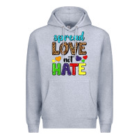 Heather Grey spread love not hate Premium Hoodie - texasbilliewilder