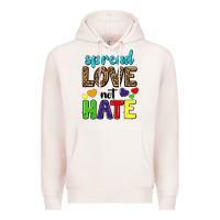 Pale Pink spread love not hate Premium Hoodie - texasbilliewilder