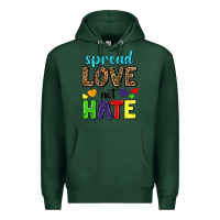 Sports Green spread love not hate Premium Hoodie - texasbilliewilder