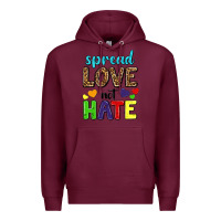 Burgundy spread love not hate Premium Hoodie - texasbilliewilder