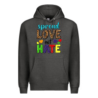 Charcoal Heather spread love not hate Premium Hoodie - texasbilliewilder