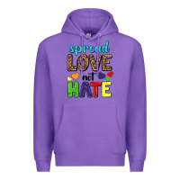 Purple spread love not hate Premium Hoodie - texasbilliewilder
