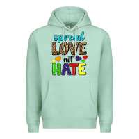 Seafoam spread love not hate Premium Hoodie - texasbilliewilder