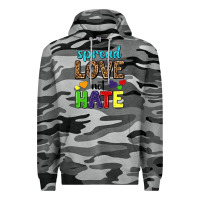Slate Camo spread love not hate Premium Hoodie - texasbilliewilder