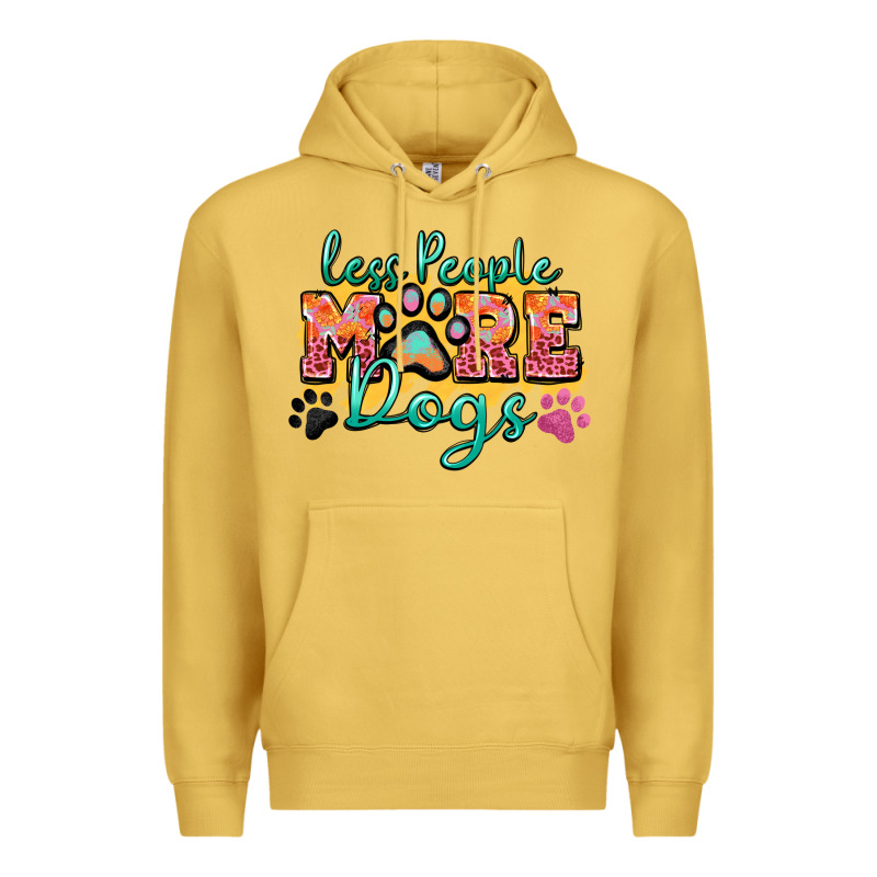 Less People More Dogs Paw Zillion Premium Hoodie by Zillion Design Studio | Teevron