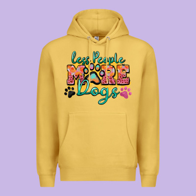 Less People More Dogs Paw Zillion Premium Hoodie Designed By Zillion Design Studio