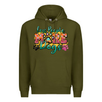 Army Green less people more dogs paw zillion Premium Hoodie - Zillion Design Studio