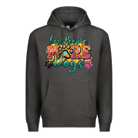 Charcoal Heather less people more dogs paw zillion Premium Hoodie - Zillion Design Studio