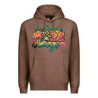 Chestnut less people more dogs paw zillion Premium Hoodie - Zillion Design Studio