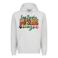 Dove Grey less people more dogs paw zillion Premium Hoodie - Zillion Design Studio
