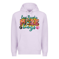 Lilac less people more dogs paw zillion Premium Hoodie - Zillion Design Studio