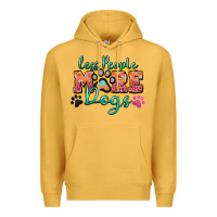 Mustard less people more dogs paw zillion Premium Hoodie - Zillion Design Studio