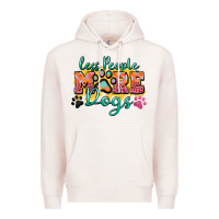 Pale Pink less people more dogs paw zillion Premium Hoodie - Zillion Design Studio