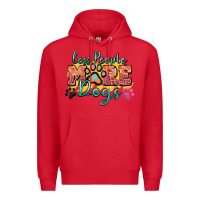 Red less people more dogs paw zillion Premium Hoodie - Zillion Design Studio