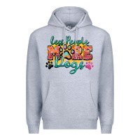Heather Grey less people more dogs paw zillion Premium Hoodie - Zillion Design Studio