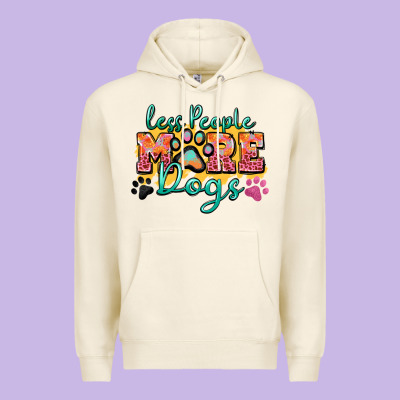 Less People More Dogs Paw Zillion Premium Hoodie Designed By Zillion Design Studio